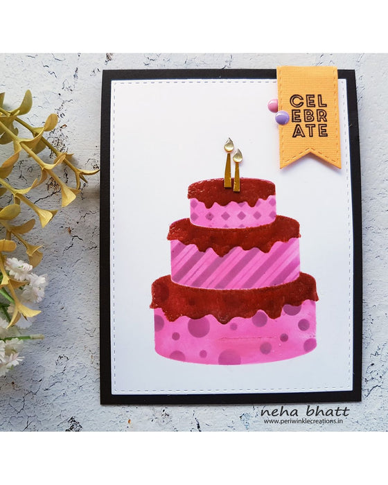 3 Tier Cake Layered Flower Stencil for card making ideas 