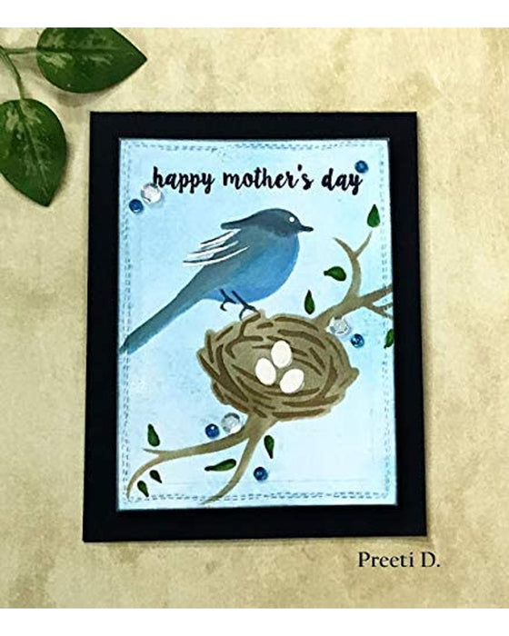 Birds with Nest stencil for Mothers day cards