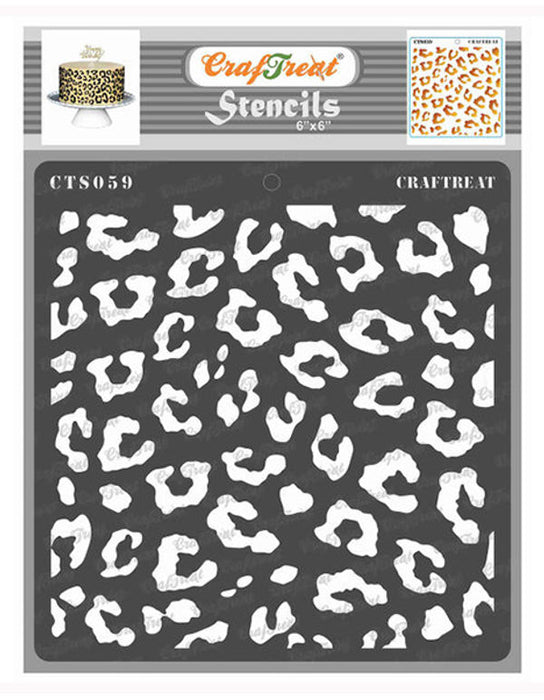 CrafTreat cheetah skin texture stencil 6x6 Inches for Decorating Crafts