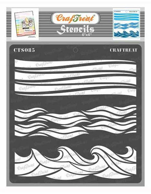 CrafTreat Waves Stencil Pattern Stencil 