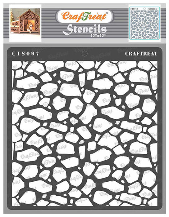 CrafTreat Stone Background 12 Inches StencilCTS097