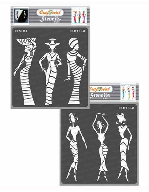 CrafTreat African Stencils 6x6 Inches Tribal Furniture Stencil for Furniture Designs