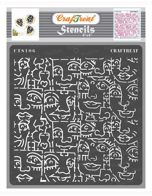 CrafTreat Tribal art stencil 6x6 Inches for painting
