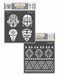 CrafTreat Congo Mask and Aztec Borders Stencil Set 6x6 Inches CrafTreat