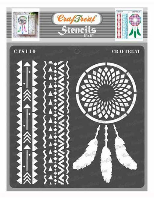CrafTreat 6x6 Inches Dream Catcher Stencil on Furniture Paintings