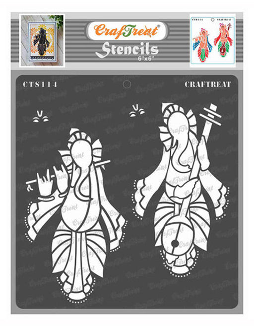 CrafTreat Musical Ganesh Stencil For Crafts