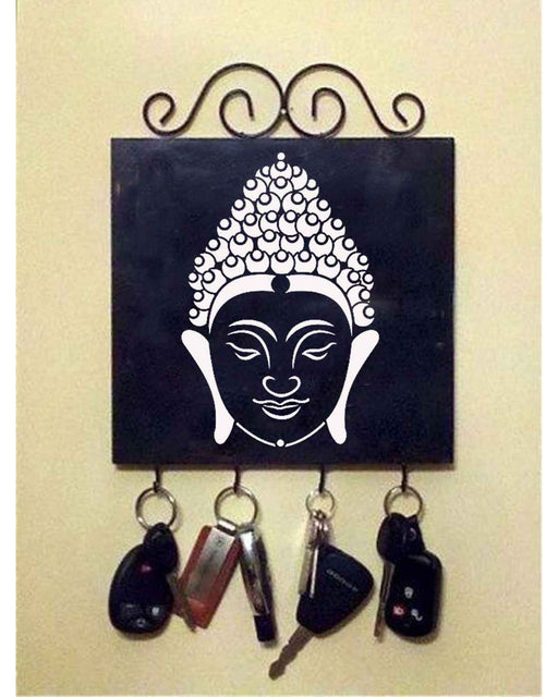 Buddha stencil paintings on key holder 