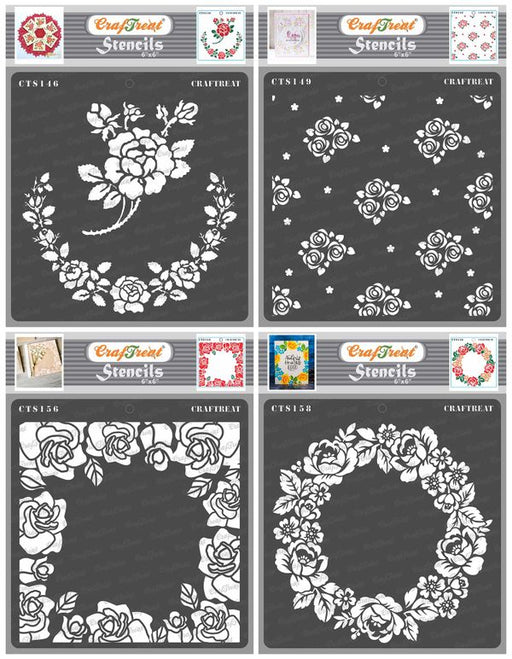 CrafTreat Rose Parade and Mini Rose Background and Roses all around and Rose Wreath 