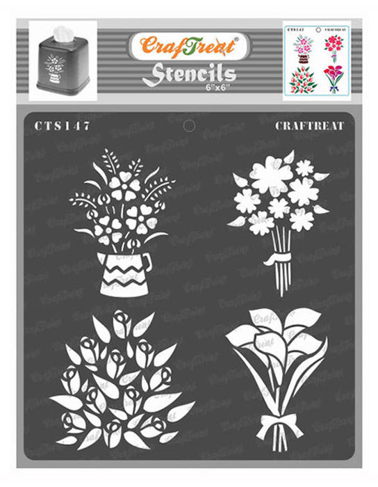 CTS147 Mini Bouquets Flower Stencil