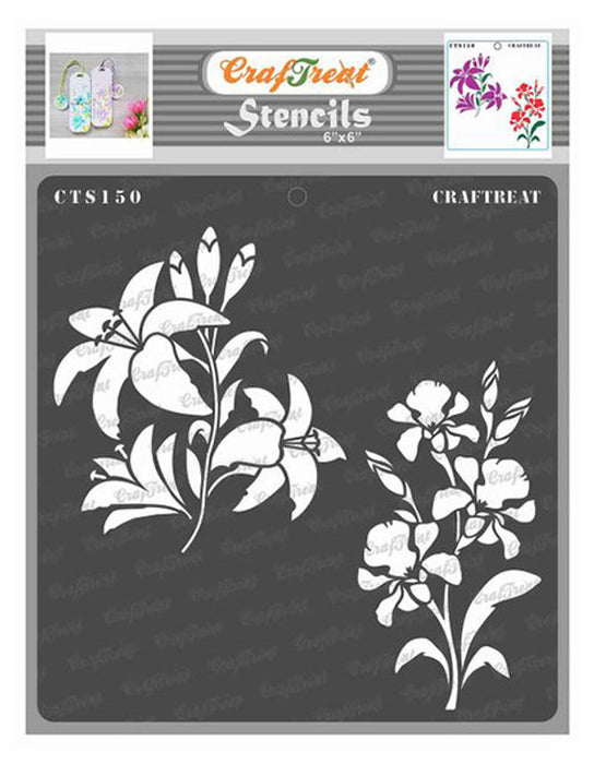 lily flower stencil Buy Lily and Iris Stencil 6x6 Inches Online