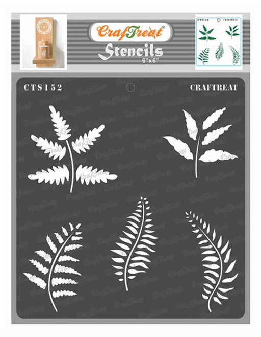 CrafTreat Ferns Stencil Leaves Stencil 