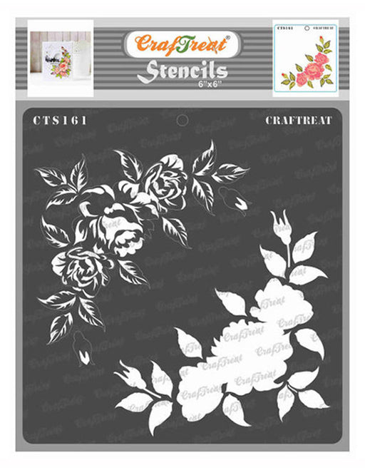 CrafTreat Rose Flower Stencil CTS161