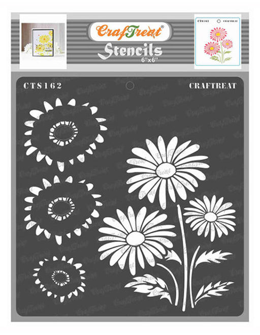 CrafTreat 2 Step Daisy Stencil Flower Stencil 
