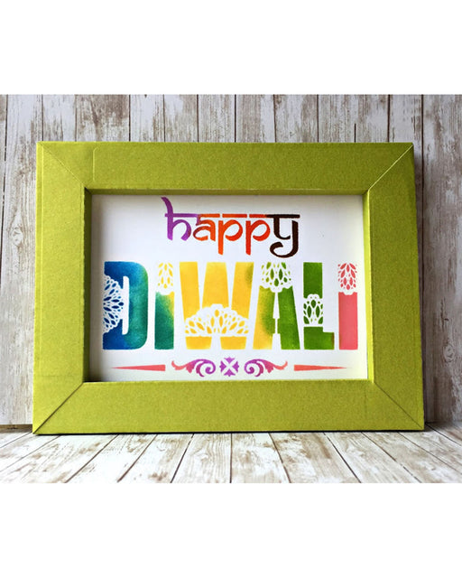 Happy Diwali card stencilling decorations