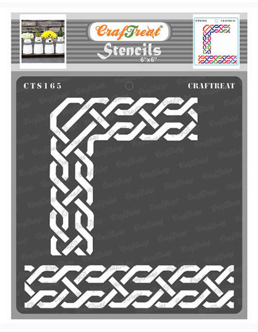 CrafTreat 6x6 Inches Celtic Borders Stencil Design for decorations
