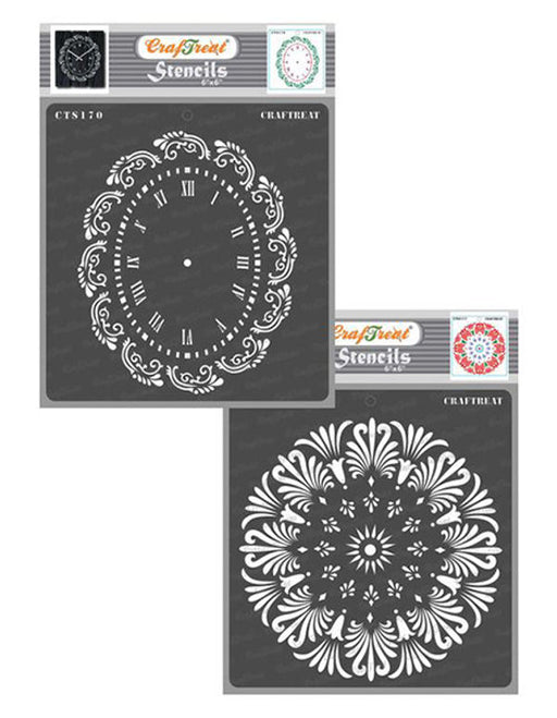CrafTreat Oval Doily and Tuberose Doily Stencil 6x6 Inches CrafTreat