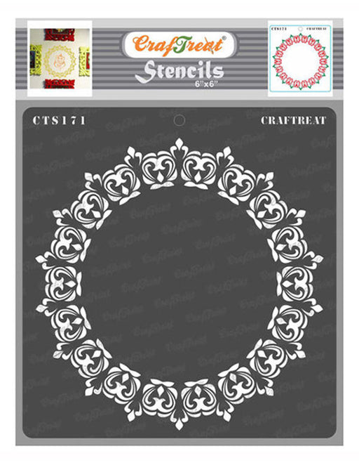 CrafTreat Circle Hearts Doily Stencil for paintings 