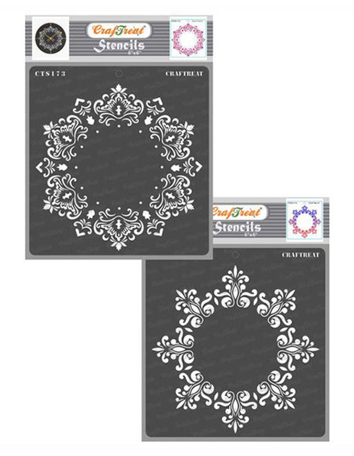 CrafTreat Hexagon Doily and Octagon Doily Stencil 6x6 Inches CrafTreat