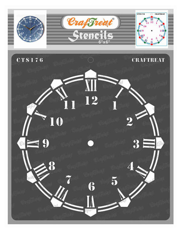 CrafTreat Wall Clock Pattern Stencil for Paintings — Craftreat