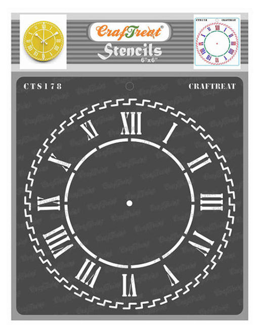 CrafTreat Roman Numeral clock stencil for paintings 