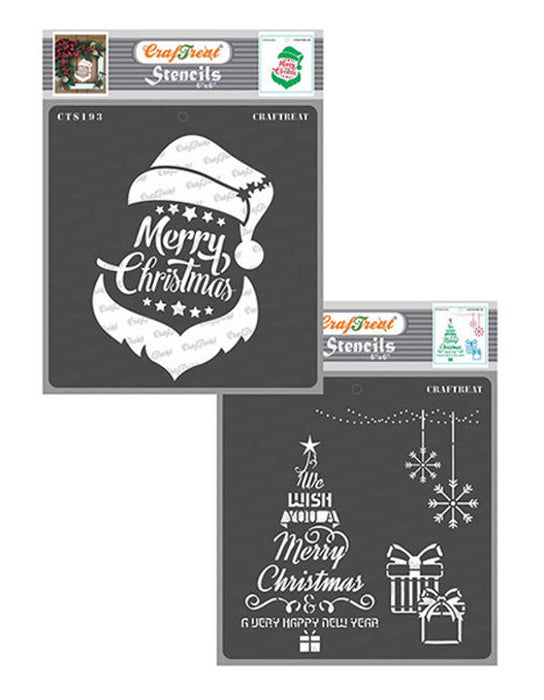 CrafTreat Santa Christmas and Christmas Tree Wish StencilsCTS193nCTS195