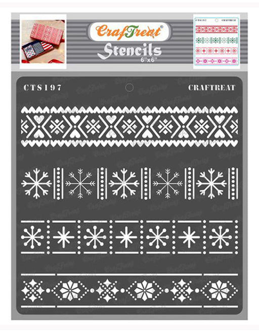 CrafTreat Christmas Craft stencil borders Xmas Stencil 