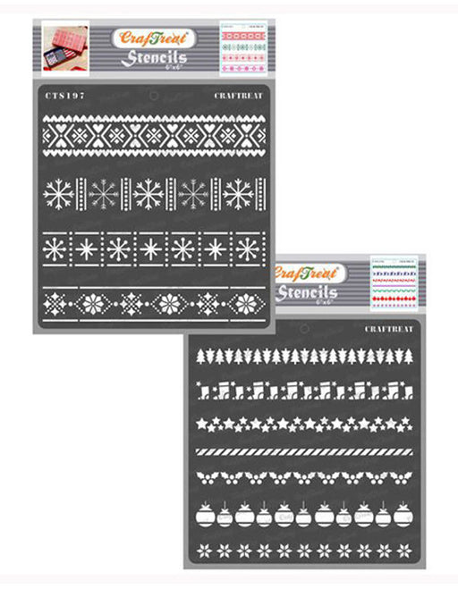 CrafTreat Winter and Christmas Border Stencils for decorations