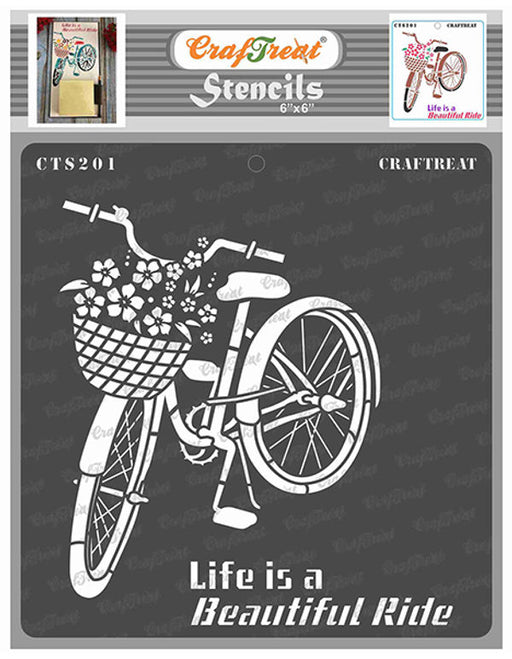 CrafTreat Life is a Beautiful Ride Stencil Pattern Stencil 