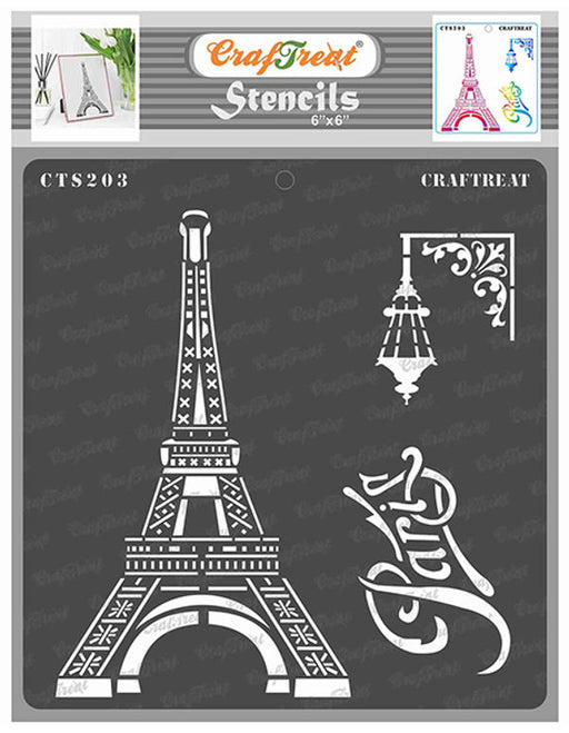 CrafTreat Paris Eiffel Tower Stencil Pattern Stencil 