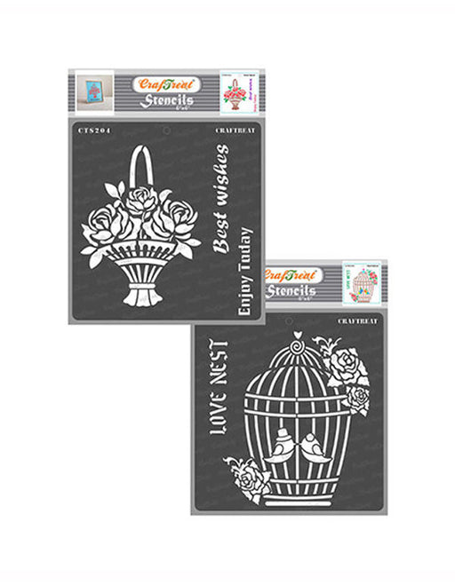 CrafTreat Best Wishes and Love Nest Stencil CTS204nCTS205