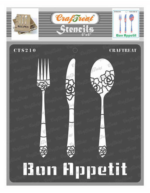 CrafTreat Bon Appetit Stencil Quote Stencil
