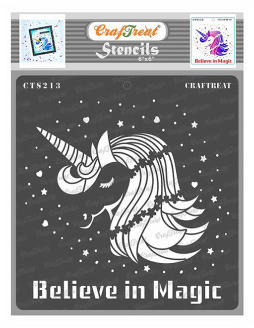 CrafTreat Believe in Magic Stencil Quote Stencil