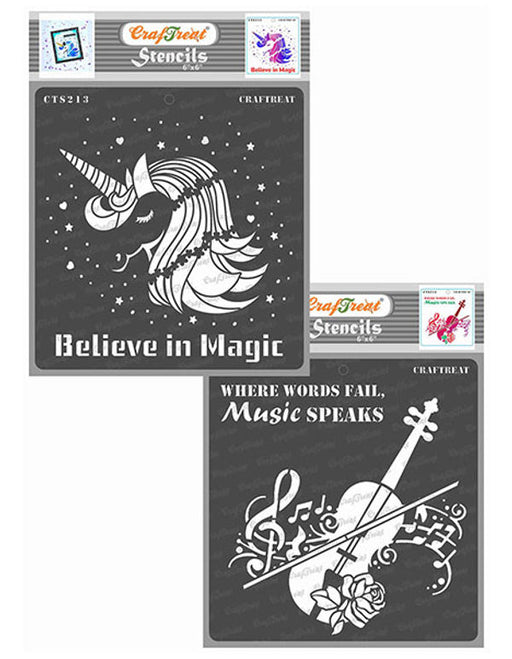 CrafTreat Believe in Magic and Music Speaks Stencil CTS213nCTS215