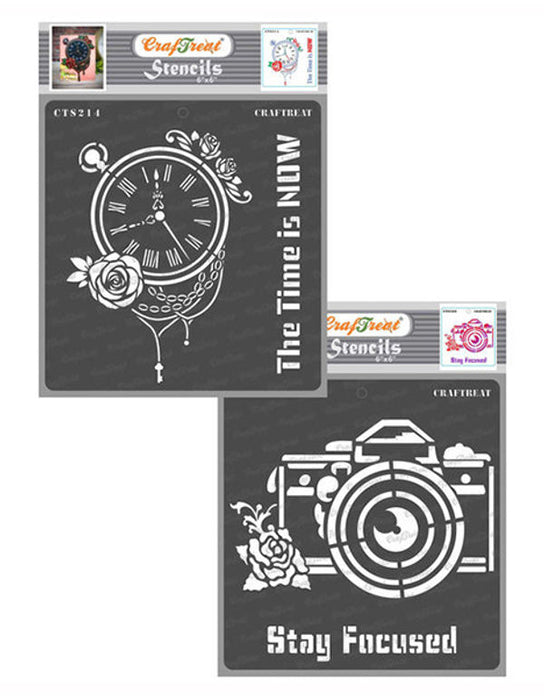 CrafTreat The Time is Now and Stay Focused Stencil CTS214nCTS209