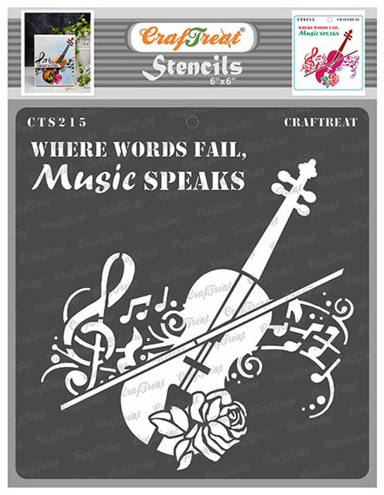 CrafTreat Music Speaks Stencil Quote Stencil