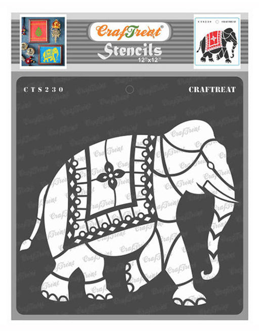 CrafTreat Indian Elephant Stencil Painting Stencil 