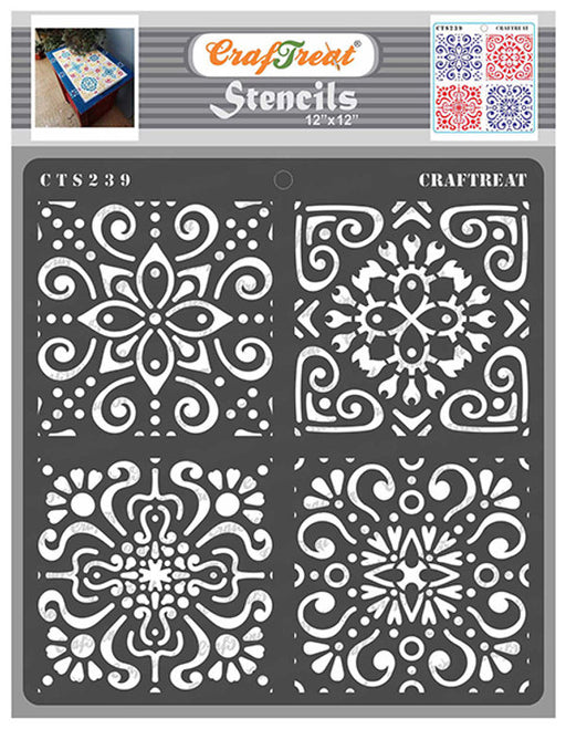 CrafTreat CTS239 Moroccan Tiles Stencil 12 Inch