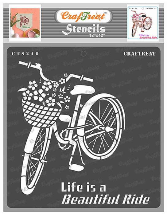 CrafTreat Life is a Beautiful Ride Stencil Quote Stencil 