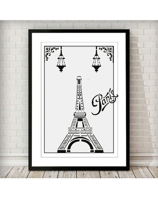 Eiffel Tower stencil paintings on Photo frame 