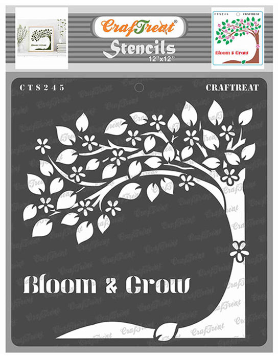 CrafTreat Bloom and Grow Stencil Quote Stencil