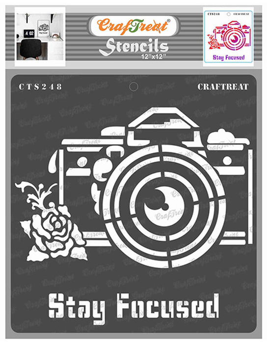 CrafTreat Stay Focused Stencil Quote Stencil