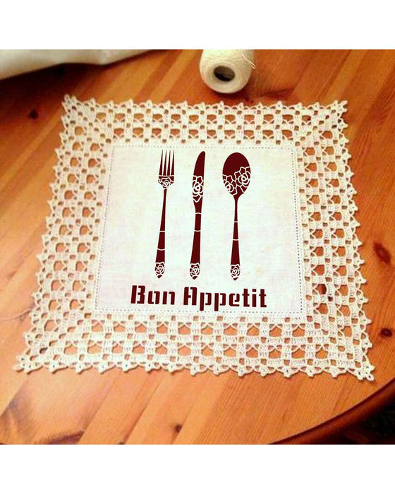 CrafTreat Bon Appetit Stencil 12 Inches