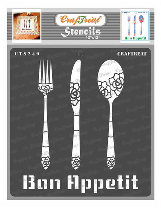 CrafTreat Bon Appetit Stencil Quote Stencil