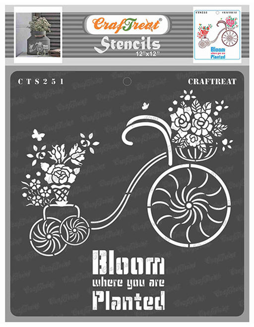 CrafTreat Blooming Plants Stencil 12 InchesCTS251