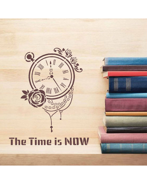 The Time is Now quotes Stencil for wall paintings
