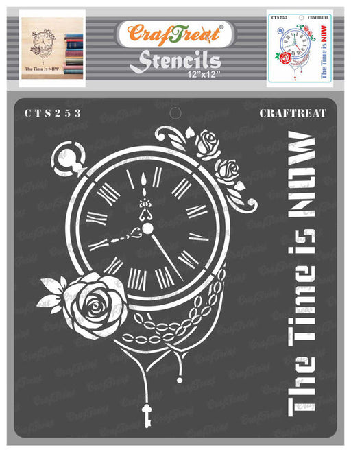 CrafTreat The Time is Now Stencil Quote Stencil