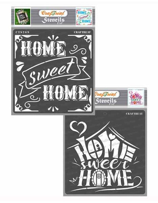 CrafTreat Home Sweet Home Stencil Family Stencil 