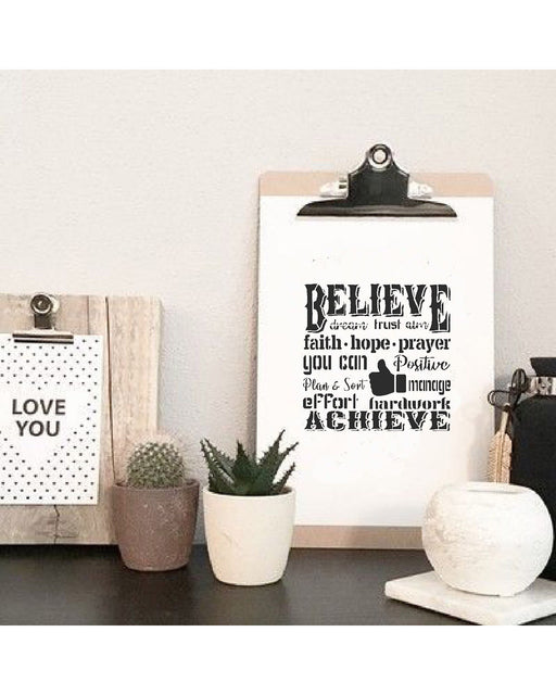 Believe quotes Stencil for DIY Crafts