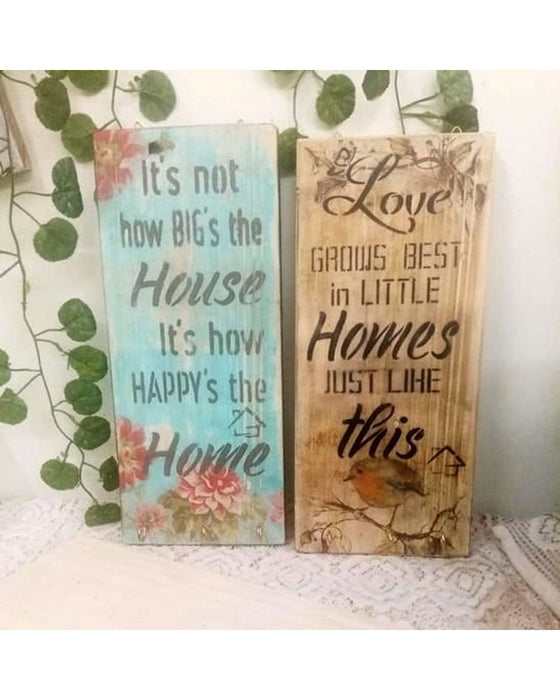 happy home stencil inspiration for wood painting