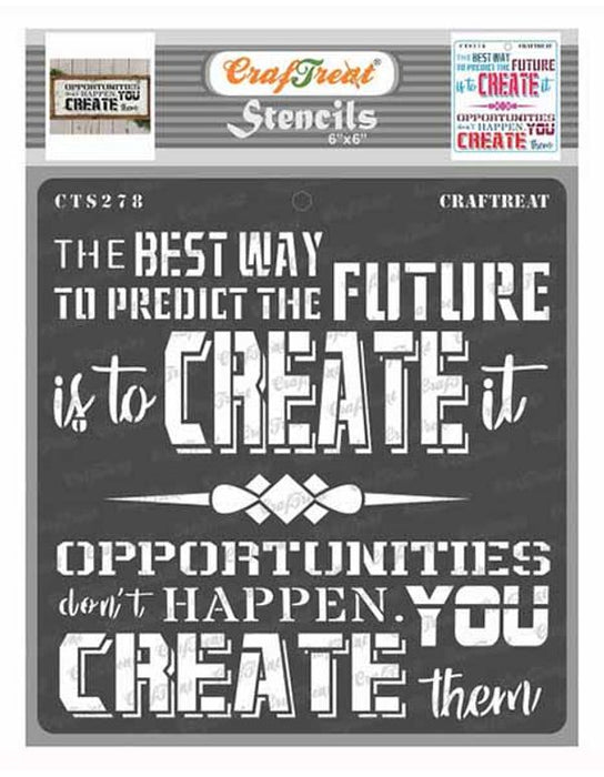 CrafTreat Inspirational Stencil Quotes 6x6 Inches Quotes Stencil